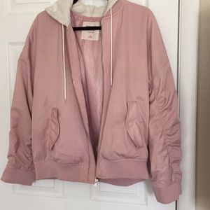 Dusty rose jacket.